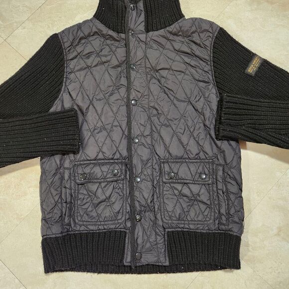 Scotch & Soda Womens M Medium Quilted Snap Knitted Sleeves Jacket Sweater Hybrid - Picture 4 of 14